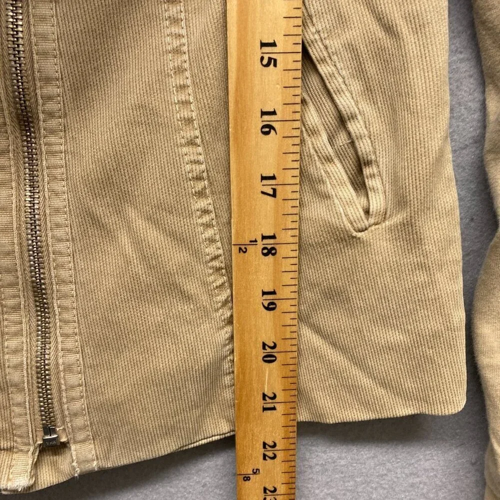 Circus Jacket Womens 6 Tan Corduroy Moto Removable Hood Italy Size 40